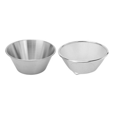 Conjunto de tigela de peneira de aço inoxidável, tigela de mistura reutilizável de alta resistência, conjunto de peneira de cozinha