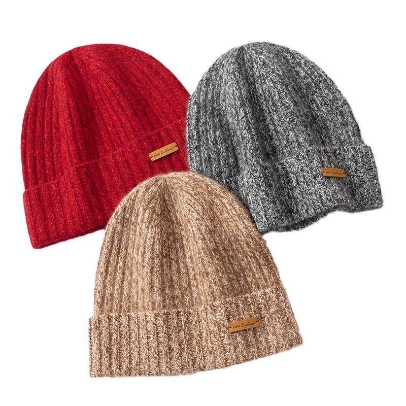 Unisex Cashmere Blend Knit Hat – Versatile Warm Wool for Autumn and Winter