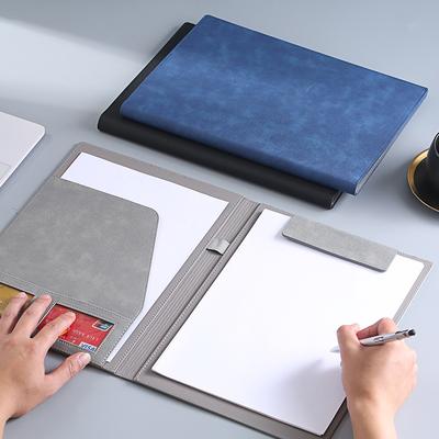 Carpeta portafolios de cuero A4 para universidad, portapapeles magnético, carpeta ejecutiva para negocios, organizador de documentos, oficina