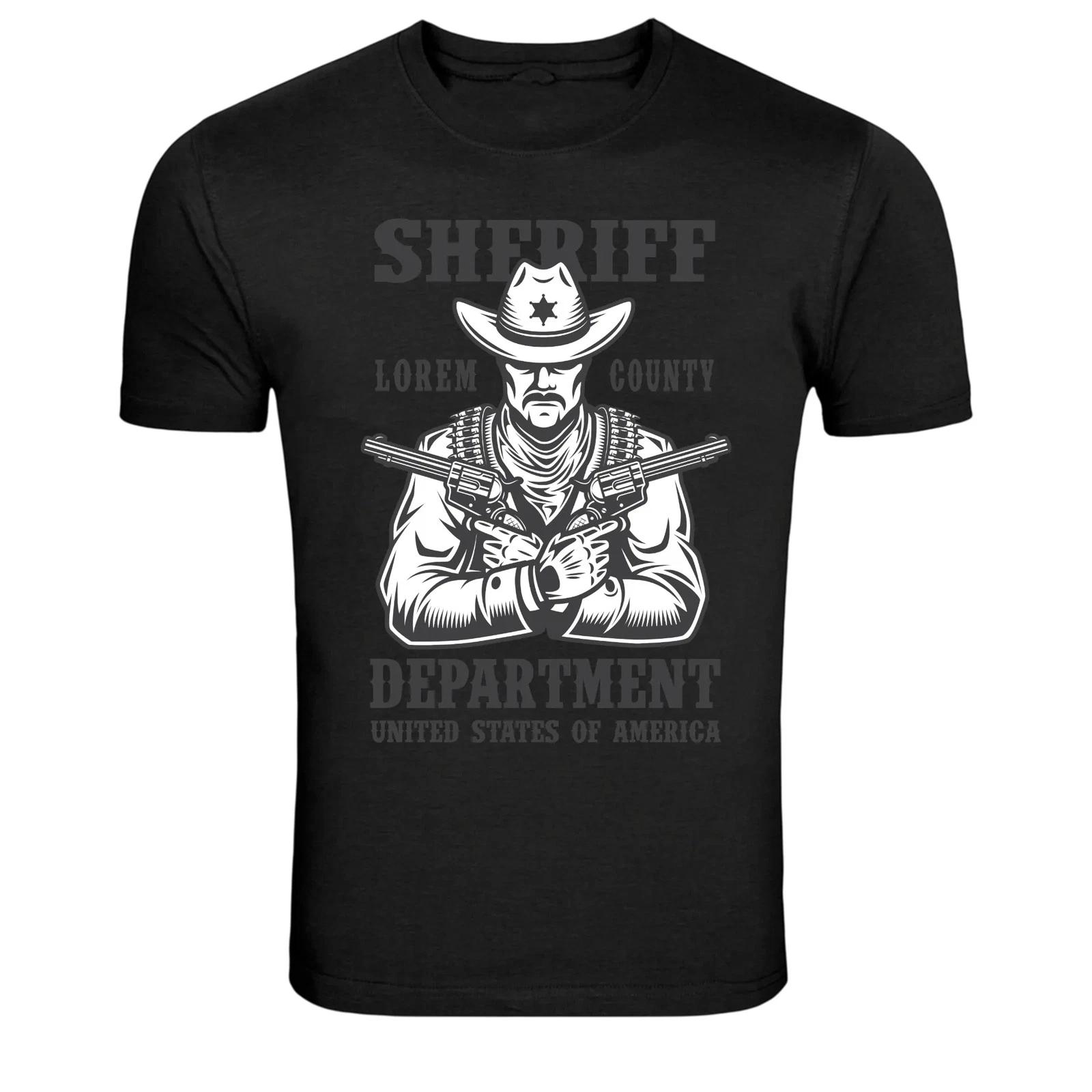 Wild West Sheriff Gunslinger Cowboy Graphic T-Shirt M