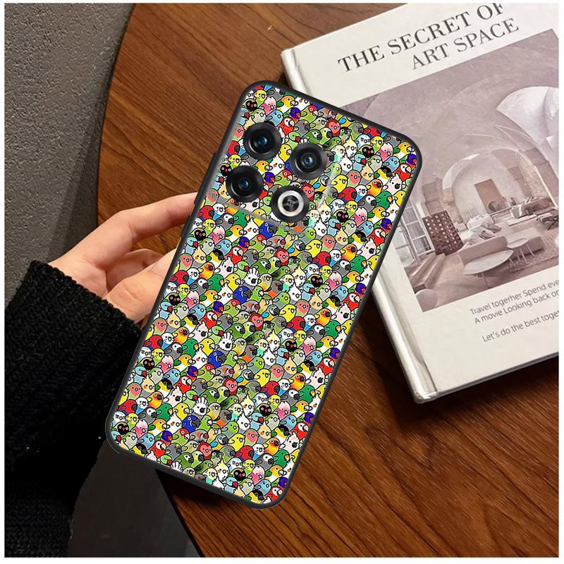 Cartoon Cockatiel Collage Case For OnePlus 13T 13R 12R 10R 15 13 12 11 8T 10T Nord CE 4 3 2 Lite N20 N30 Nord 5 Cover