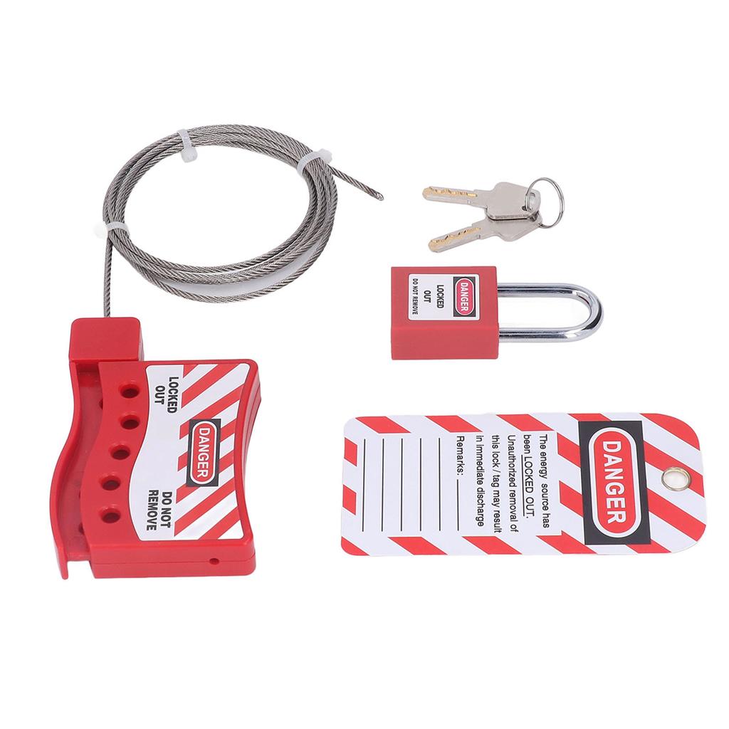 Lockout Tagout Cable Lock Stainless Steel Metal Adjustable Impact Resistant Adjustable Cable Lockout for Industry