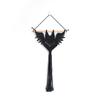 Halloween Bat Macrame Wall Hanging Geometric Art Decor Handmade Woven Gothic Ornament For Bedroom Black Durable Easy Install