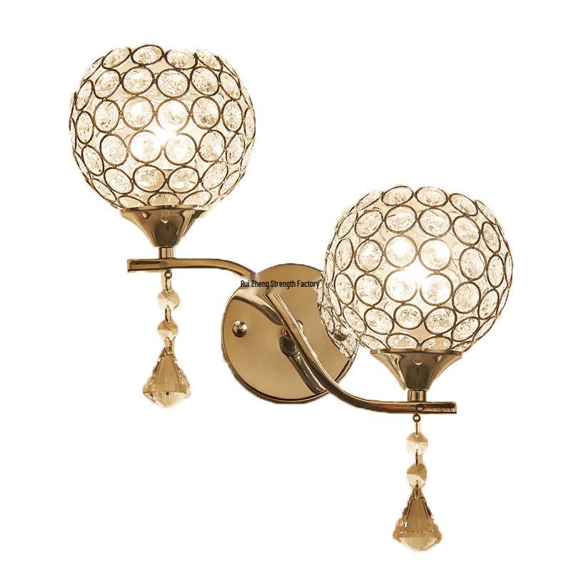 Modern Minimalist LED Crystal Wall Lamp - Energy-Saving Warm Lighting for Bedroom & Living Room