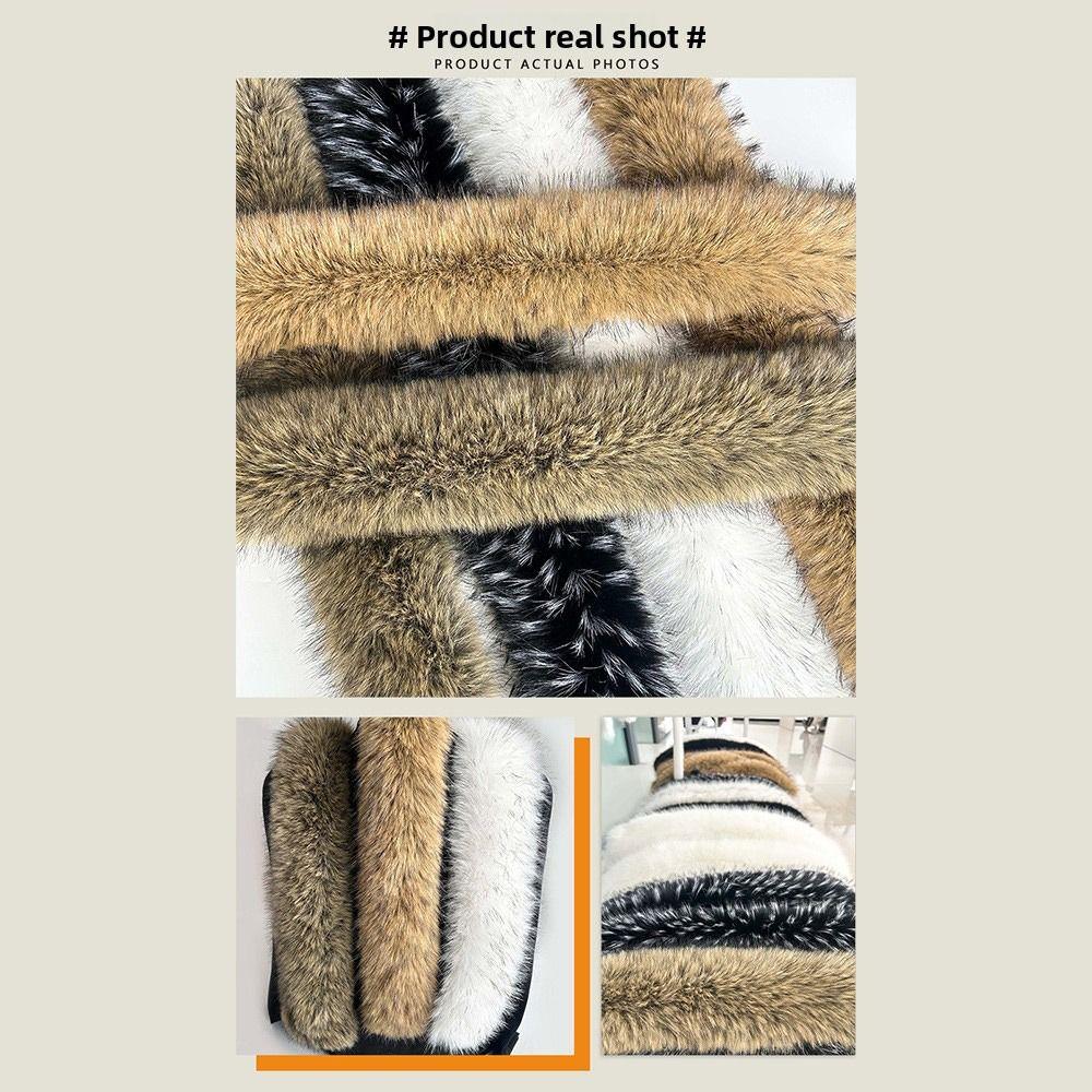 Trim Long Scarf Faux Fox Fur Scarf Warm Thickened Lengthened Scarf Dress Cape Faux Fur Windproof Shawls Sexy Dress
