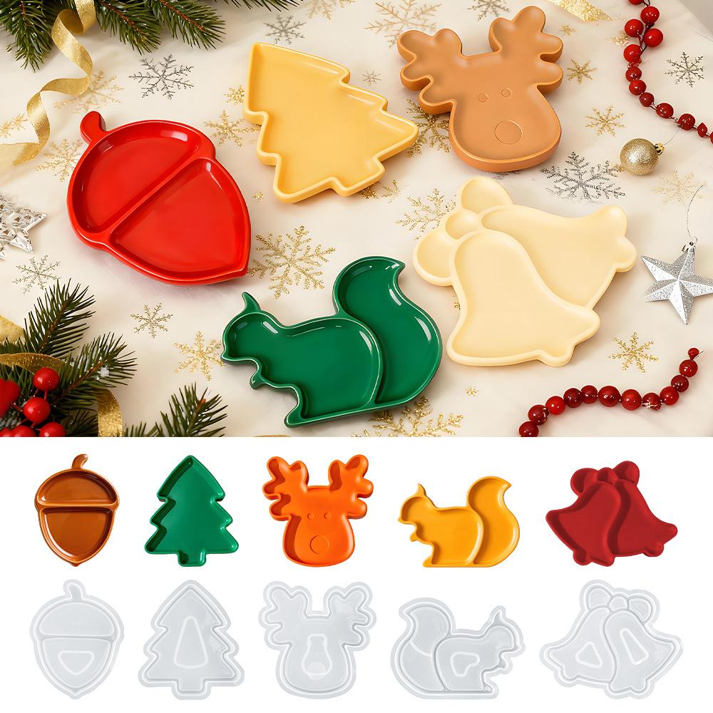Christmas Tree Mold  Deer Coaster Mold Silicone Mold Food Grade For Resin Crafts Family Gatherings Holiday Baking