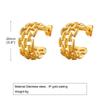 Stainless steel earrings C-shaped earrings U-shaped hollow hollow hollow embossed irregular zircon element earrings