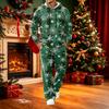 Men's Casual Hoodie and Wide-Leg Pocket Pants Set Loose Fit Christmas Print Sweatsuit for Holiday Lounging