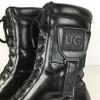 UK England UNDERGROUND UG Stahlkappe 10-Loch Rockstiefel 24.5-25 Schwarz(GEBRAUCHT)