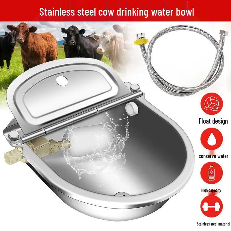 Stainless Steel Automatic Drinking Bowl with Float for Cattle, Sheep, Horses, and Donkeys