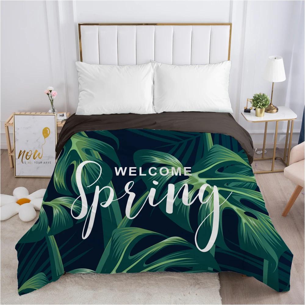 140X200 240X220 For Home Nordic Leaf Grey Duvet Cover Comfortable Quilt Blanket Case Queen King Bedding