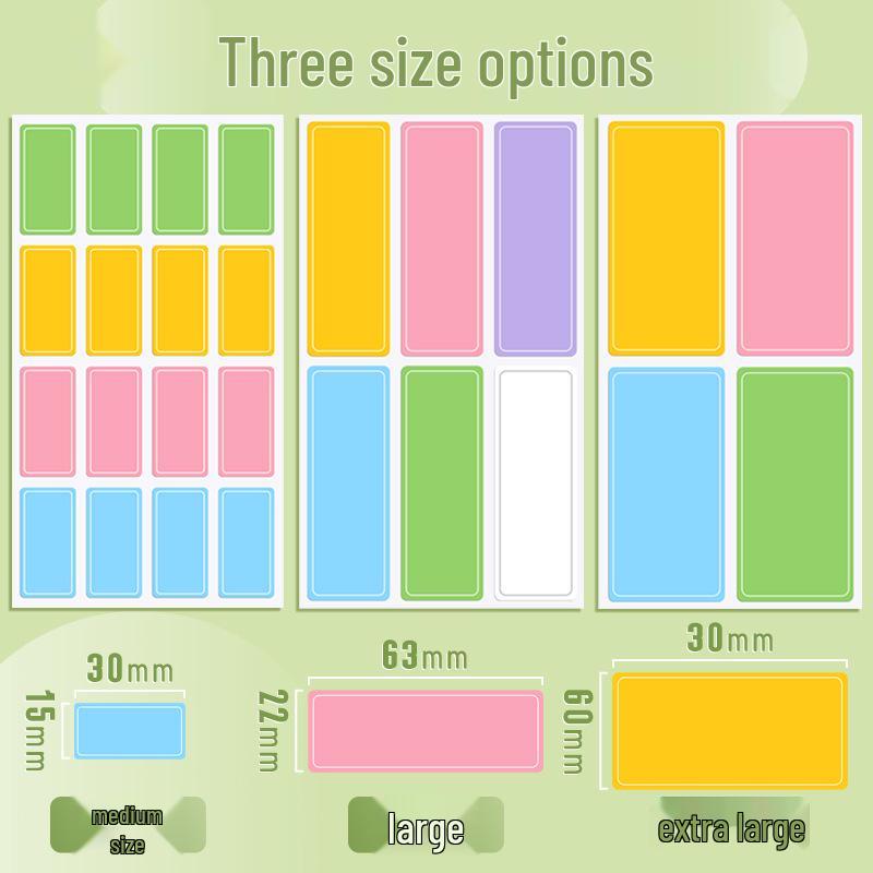 Cute Waterproof Self-Adhesive Color Label Stickers - Writable for Office and Price Marking Tasks