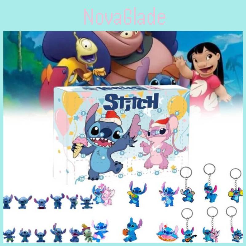 Stitch Christmas Countdown Calendar With 24 Keychain Toys For Holiday Gift And Interactive Play