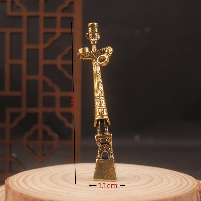 

Small Brass Sanxingdui Bronze Imitation Figurine - Creative Craft Decor