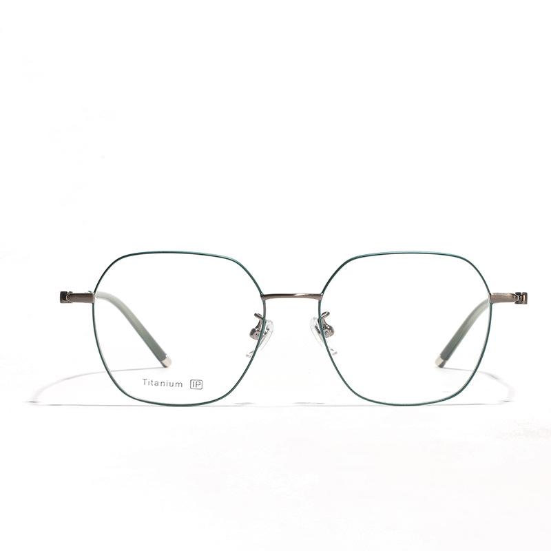 Full Titanium Large Square Blue Light Retro Glasses Simple Flat Glasses Women'S Retro Frames Men