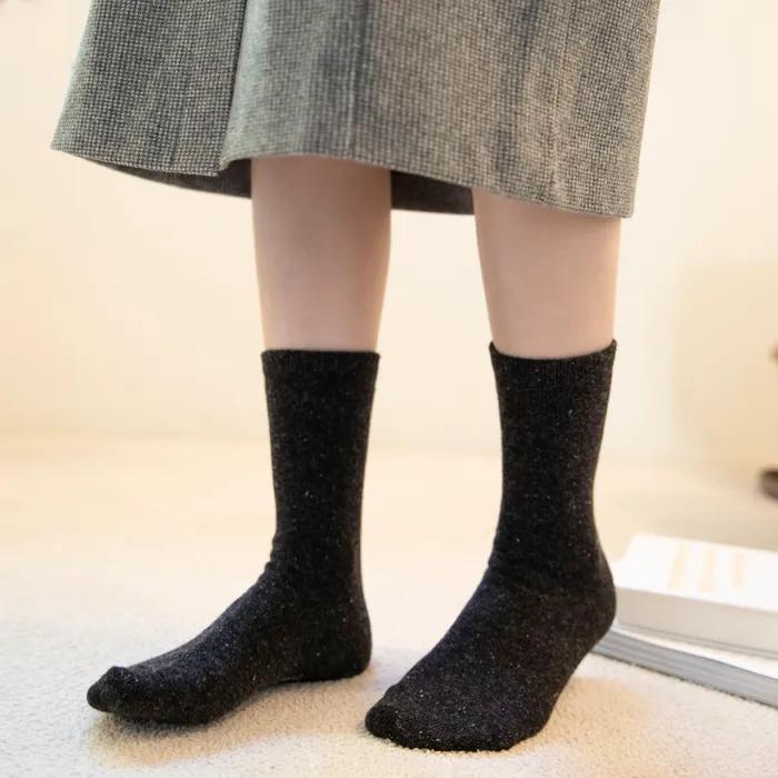 Lambswool Heathered Socks - Charcoal