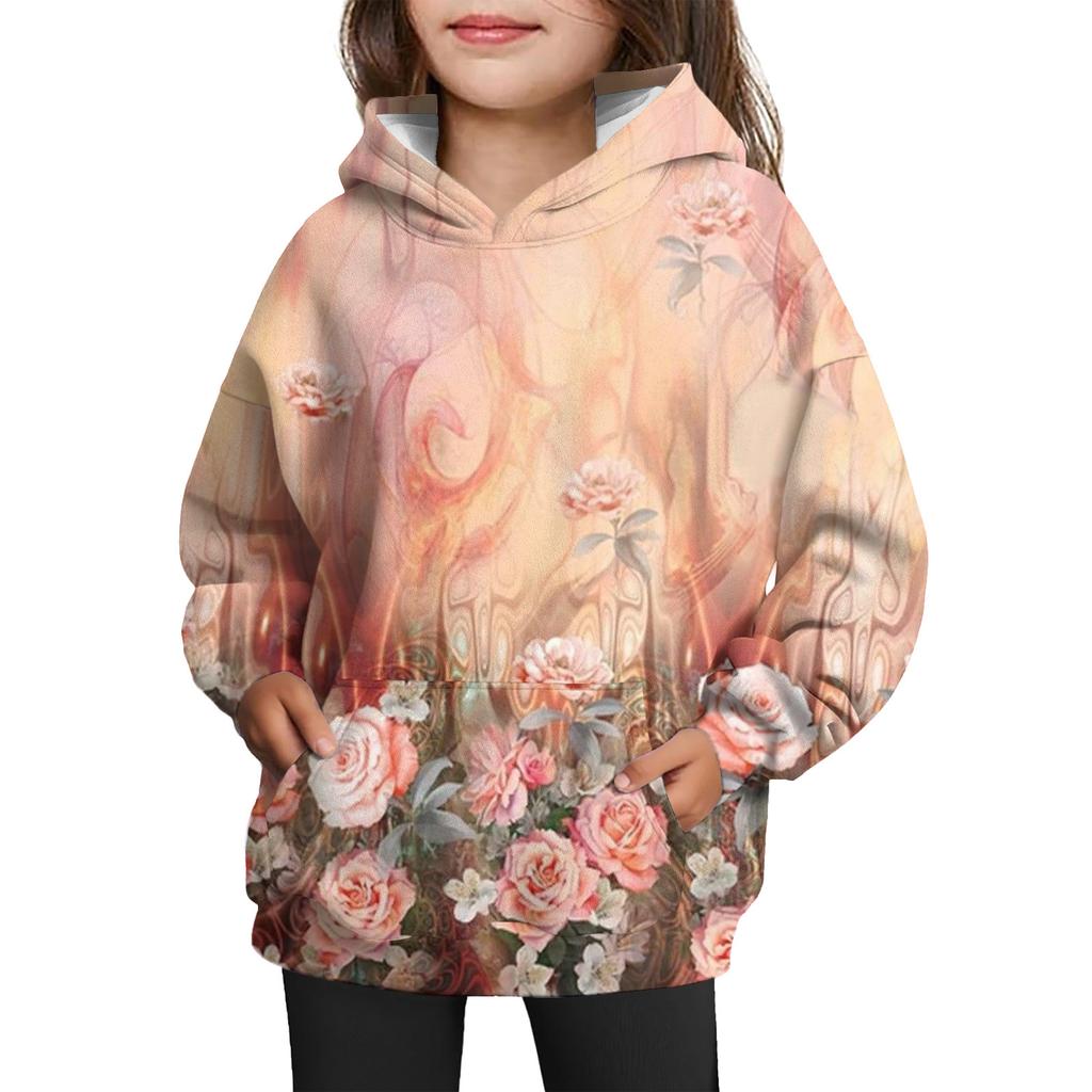 Girls' Hooded Tie-Dye Sweatshirt - Pullover Print Top