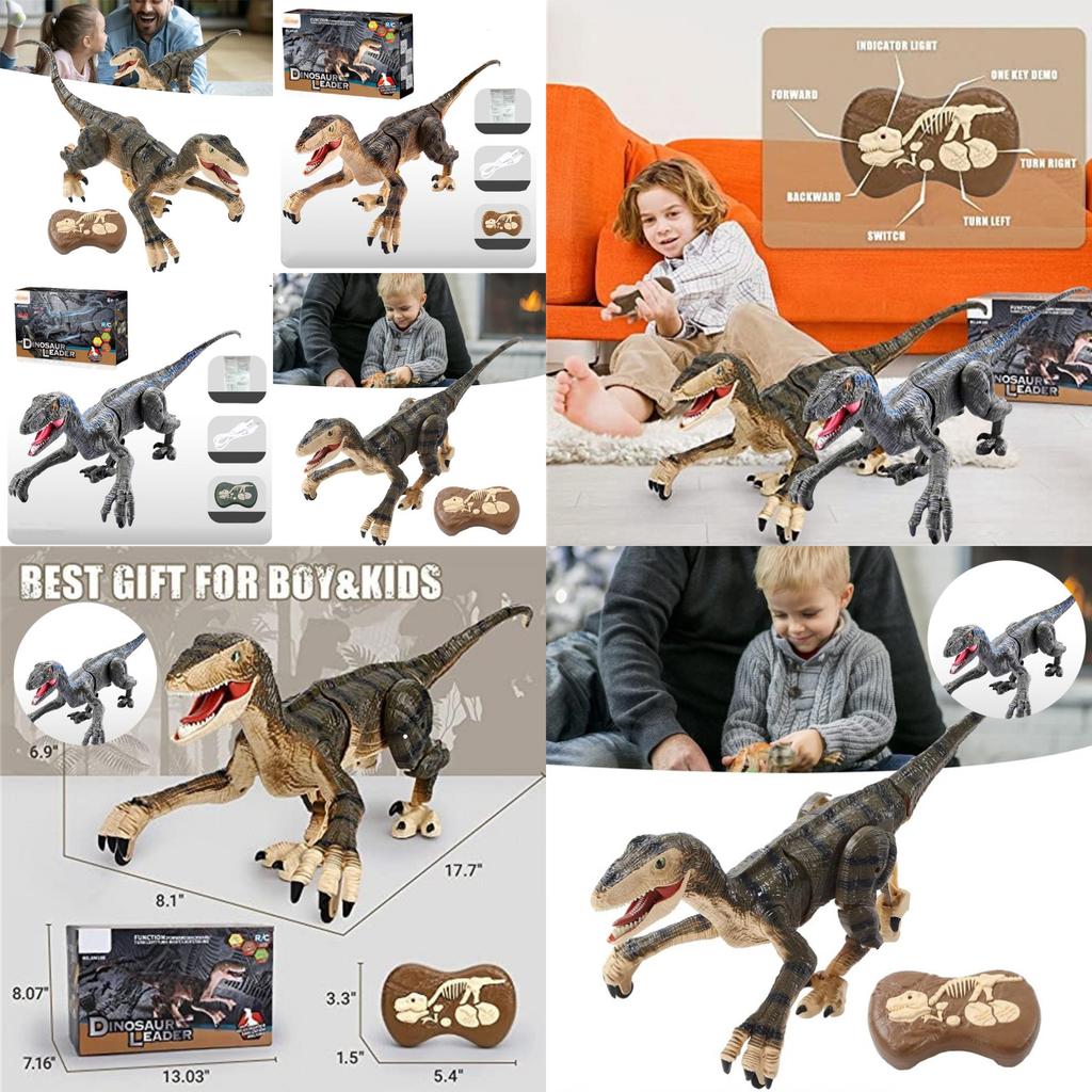 Children's Simulation Rechargeable Remote Control Spraying Dinosaur Toy Intelligent 2.4g Sound And Light Follows Light