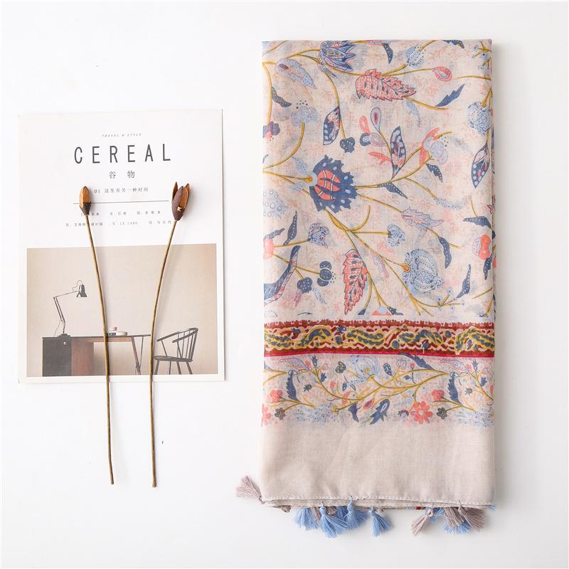 Fashion Autumn and Winter Women Scarf Shawl Cotton Linen Feeling Tassel Pashmina Muslim Hijab Wrap Lady Viscose Scarf Bufanda