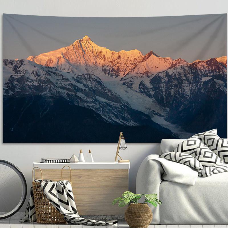 Sunshine Golden Mountain Tapestry Bedroom Bedside Wall Decor Meili Snow Mountain Cloth InternetFamous Wall Hanging Cloth