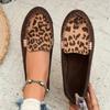 Women's Leopard Print Slip-On Flats - Lightweight Fabric Upper Durable PU Sole Round Toe Comfort for All-Season Casual Wear Animal Print Fashion Shoes