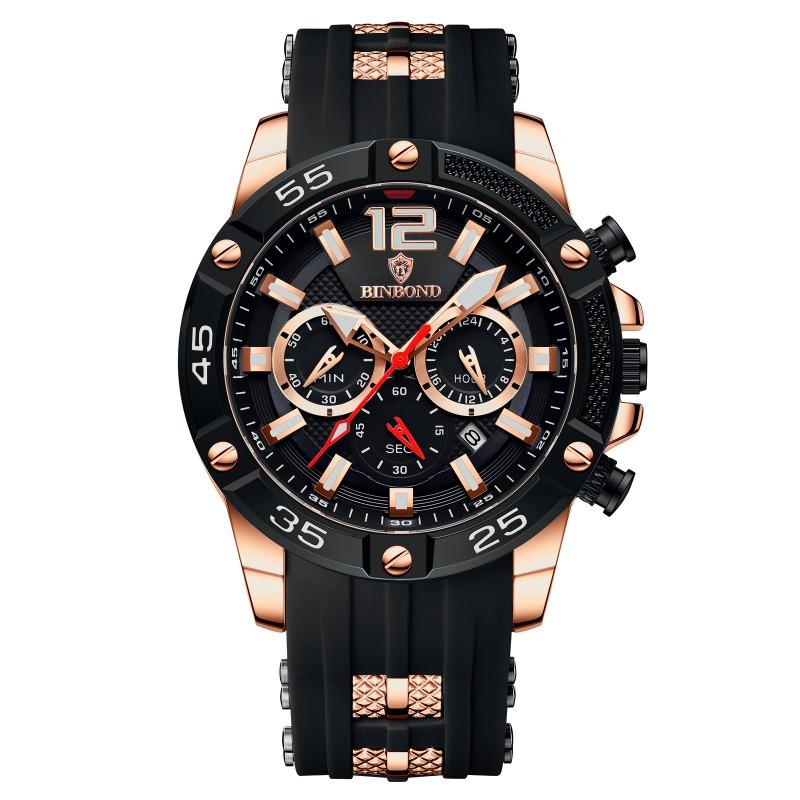 BINBOND Men's Watch Men's Luminous Men's Student Electronic Watch Mechanical Wind Sports Waterproof Quartz