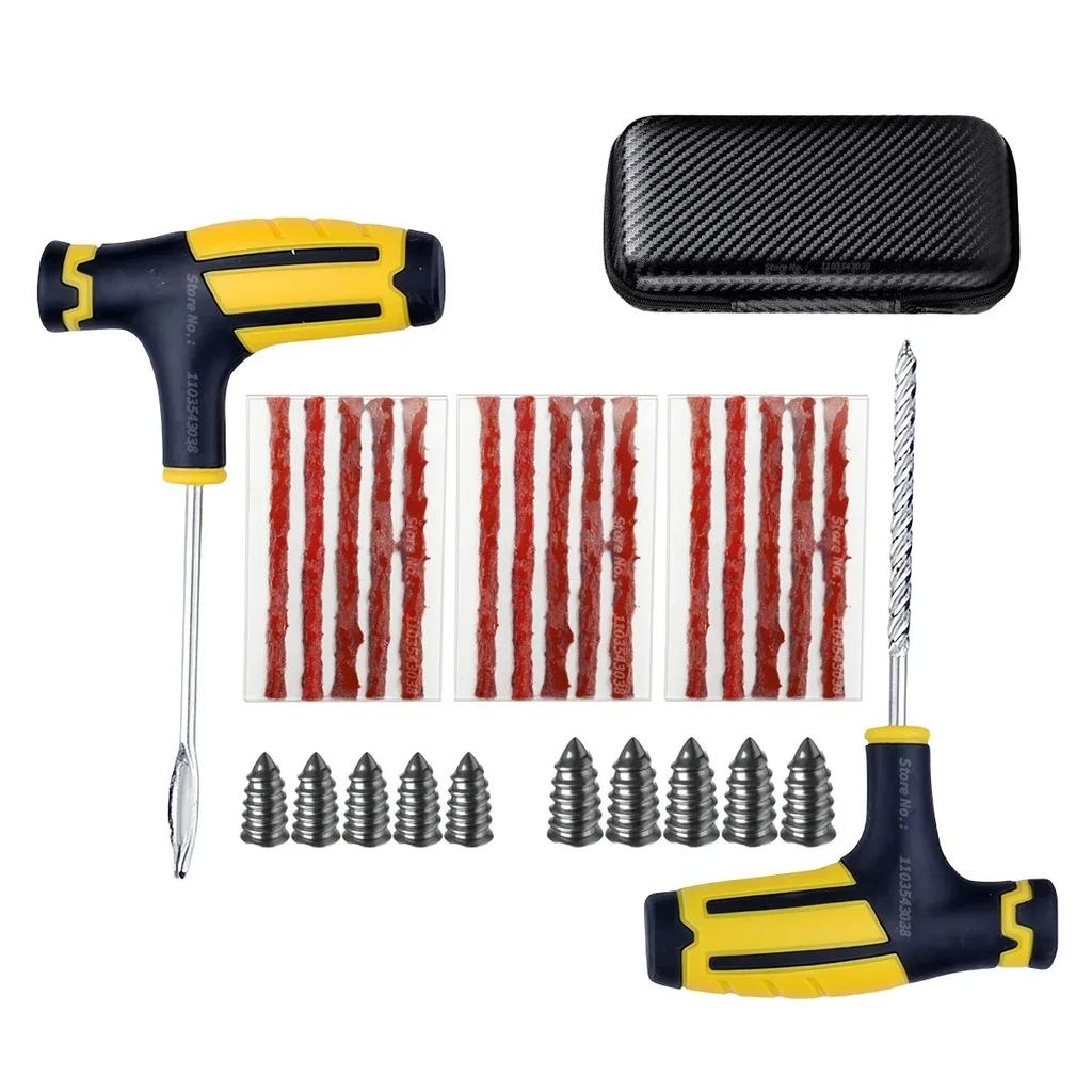 Automotive Emergency Rescue Kit Tyre Repair Kit Puncture Repair Kit, Anti-Puncture Kit Motorcycle, Puncture Repair Tool with Bag