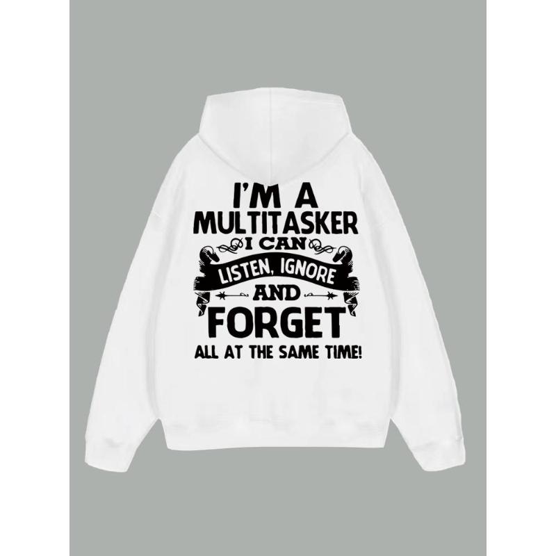 

Работа из дома и поездки на выходные, мужская толстовка с капюшоном свободного кроя XXL белый