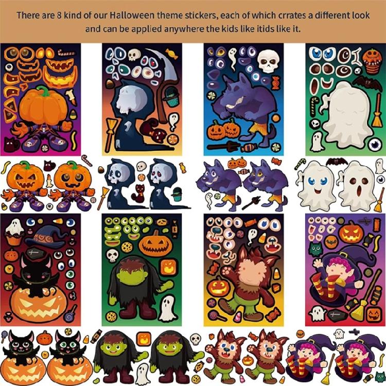 8/16/24/32 Pcs Pumpkins Stickers Halloween Stickers Halloween Window Sticker Self-Adhesive Stickers for Door Window