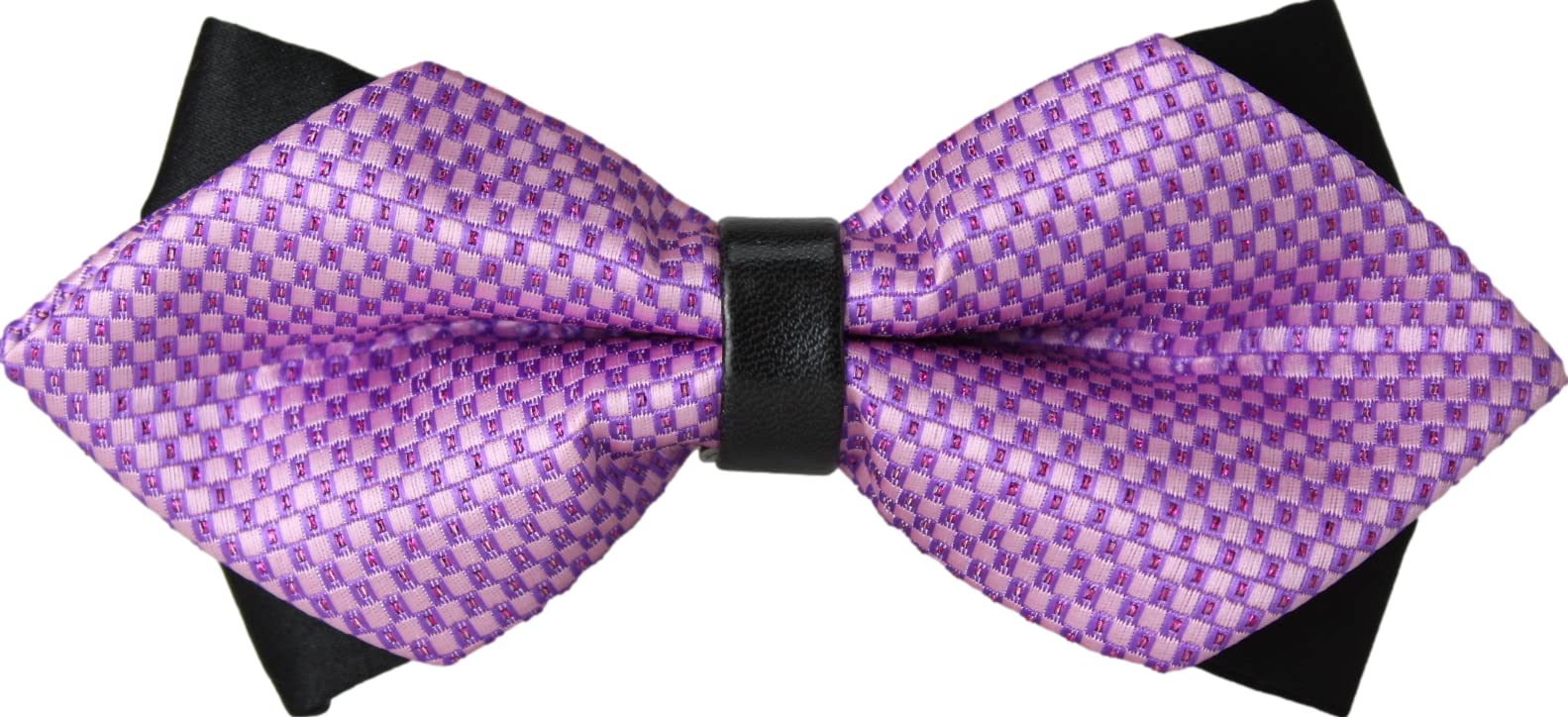[Best Item] Bow Tie for Men & Kids - One-Touch Tie, Ribbon Tie, Easy Hook Tie, Pointed Bow Tie, Purple, Small Diamond Pattern 0721