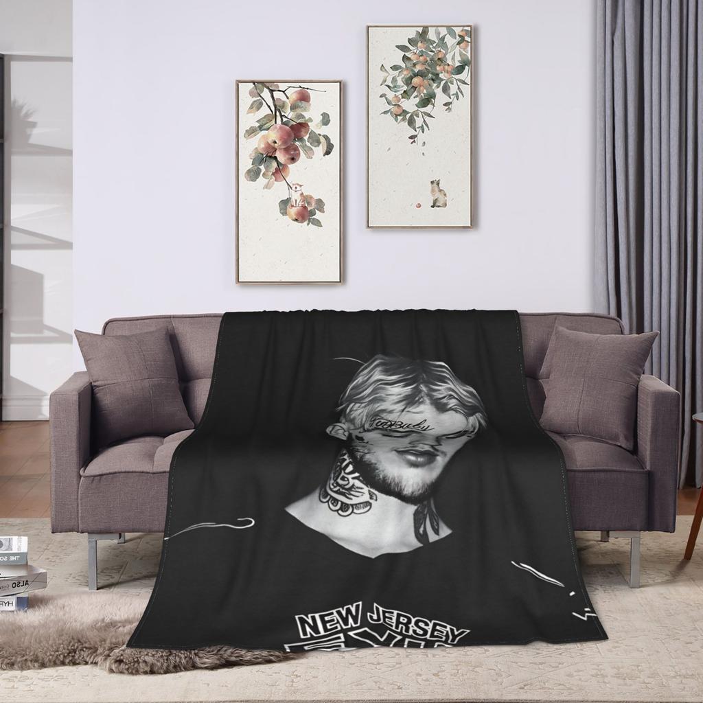 Super Soft Blanket Airplane Travel Lil peep Hot Singer Throw Blanket  Flannel Bedspread For Bedroom Aesthetic Sofa Bed Cover