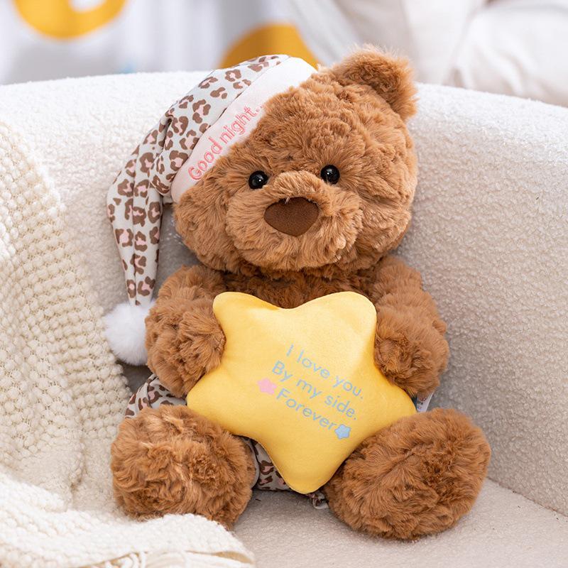 Star Wish Nightcap Bear: Plush Toy with Moon & Stars - Children’s Comfort Doll