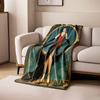 Elegant Vintage Art Deco Design with a Flapper Woman Framed In Gold. for All Seasons Blanket Lunch Break Throw Gift