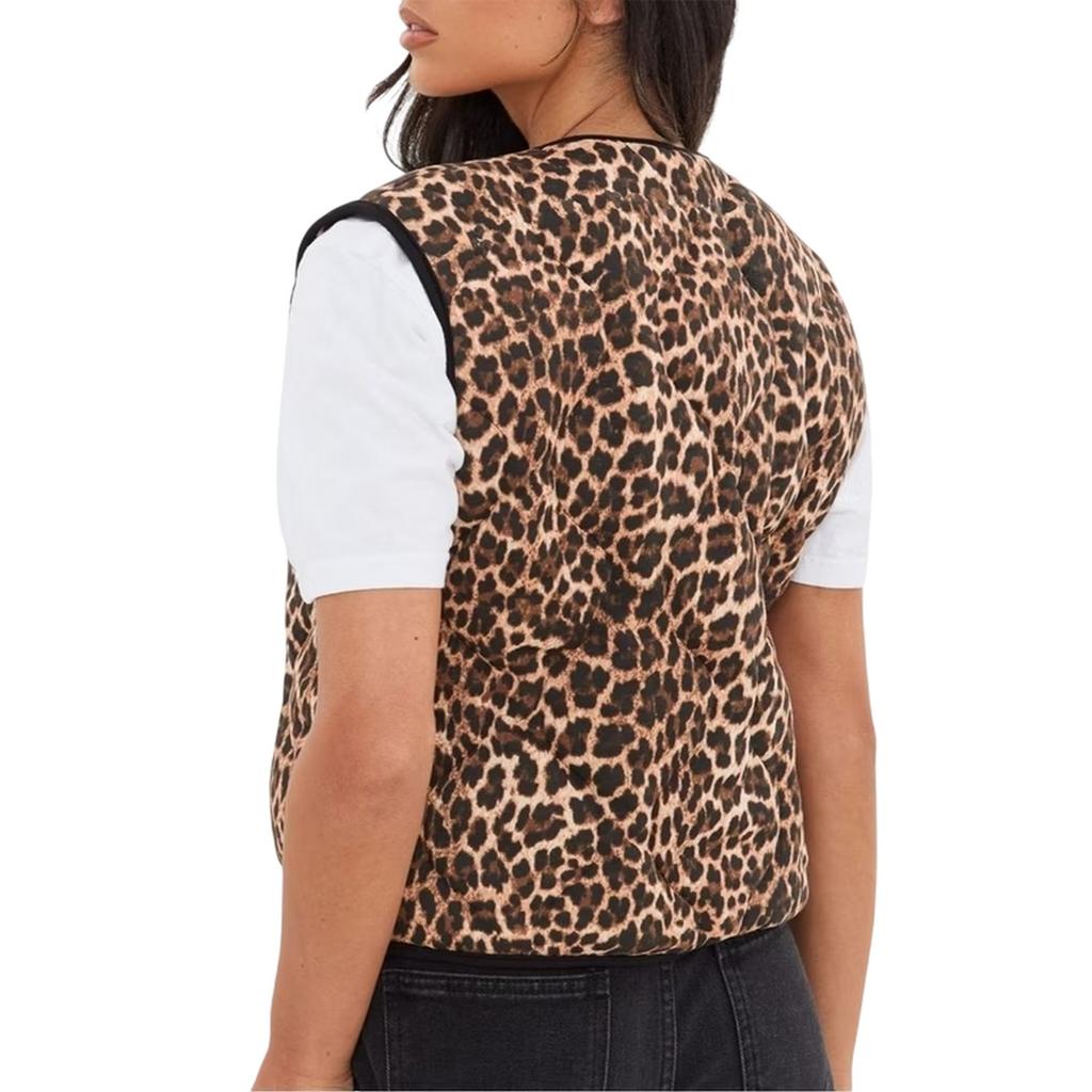 I Saw It First Womens/Ladies Leopard Print Lace Up Gilet