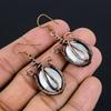 White Topaz 999 Copper Wire Wrapped Earrings, Handmade Gemstone Jewelry Earrings For Memorial Day