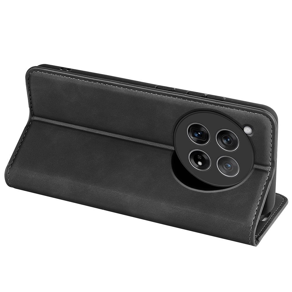 For OnePlus 12 5G PU Leather Skin-touch Case Wallet Flip Phone Cover