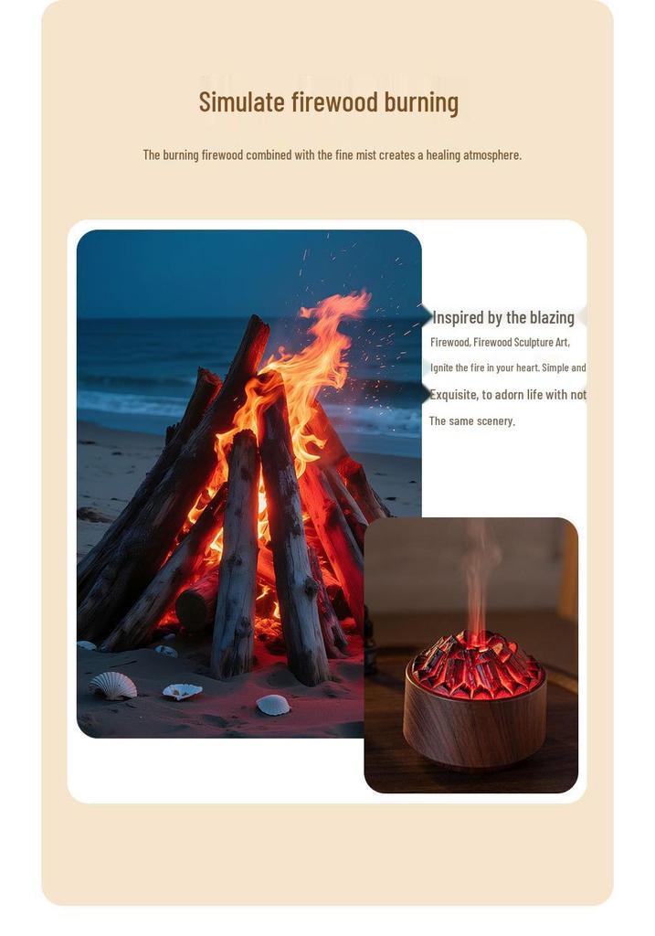 3D Flame Aromatherapy Essential Oil Diffuser and Mini Humidifier for Home Use