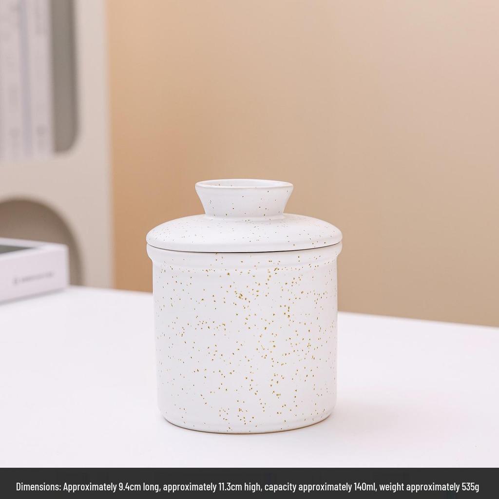 Ceramic Butter Dish - Freshness Preservation Sealed Jar, Creative Western Style Butter Box.