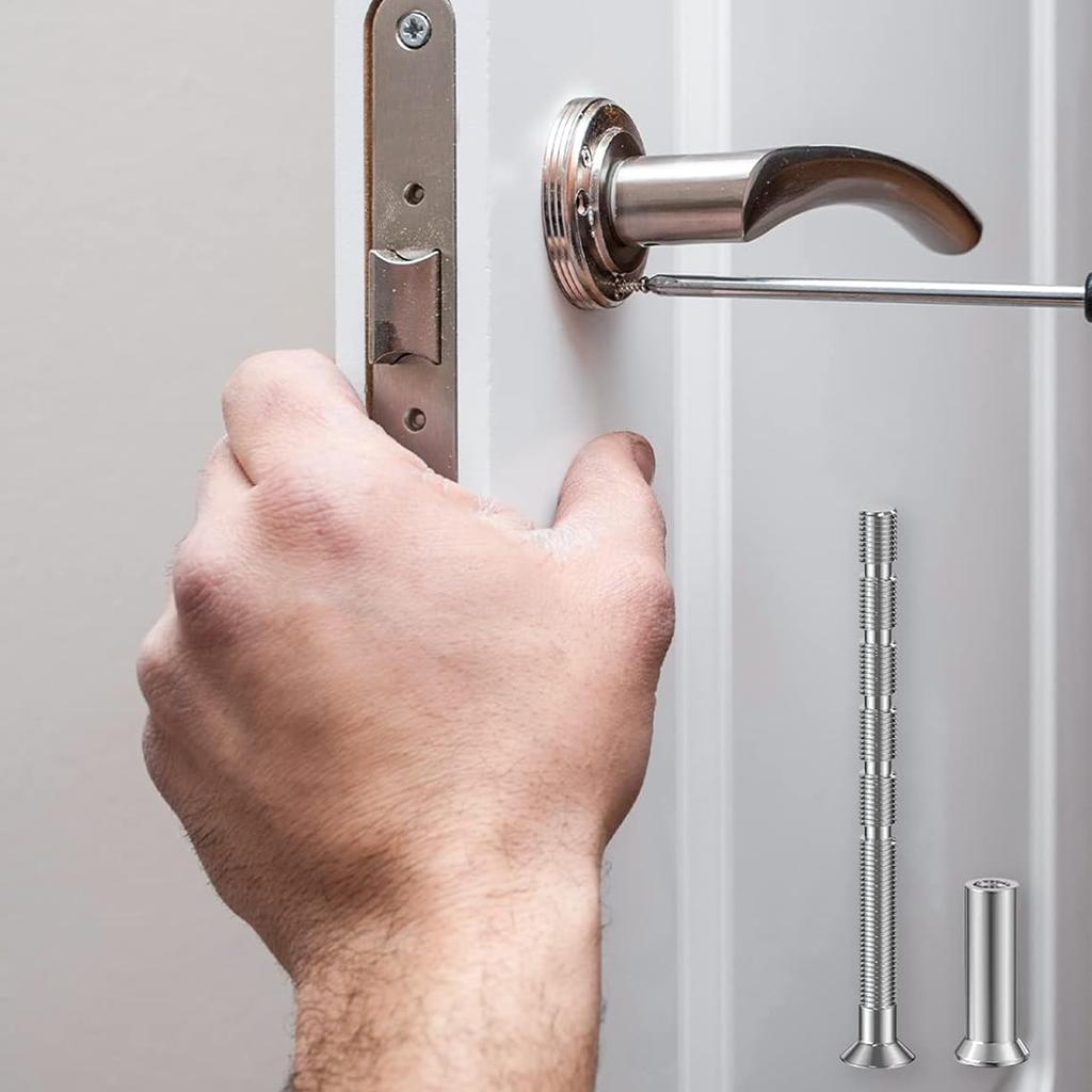 50 Pack Door Handle Screws Set Door Handle Bolt Through Fixings for Door Handle Roses Knobs Door Lock & Escutcheons