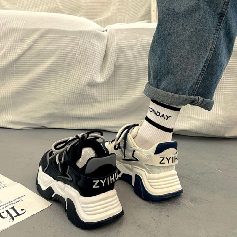 Korean Version Thick Bottom Womens Shoes Wear Resistance Breathable 2024 New Fashion Casual Simple All-match Sneakers Autumntime