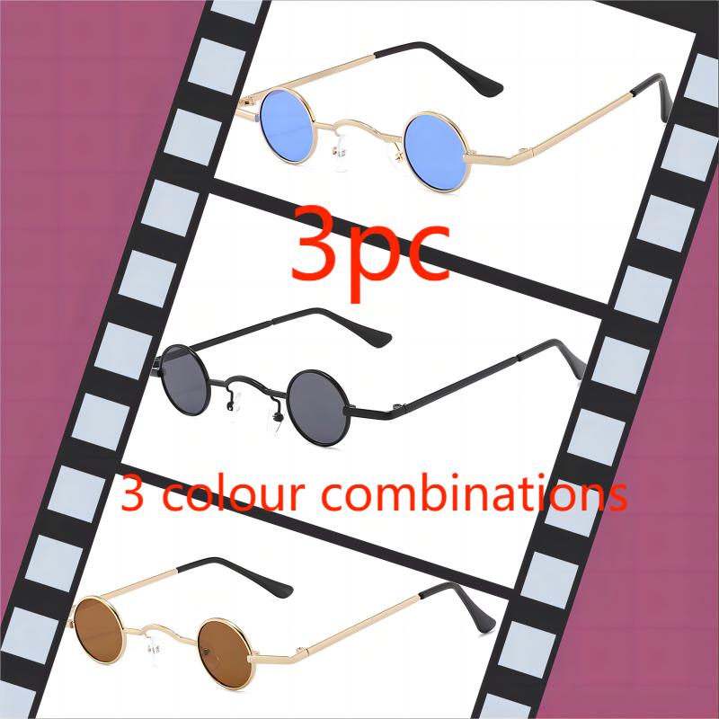 Round Punk Sunglasses With Extra Small Frames Funny Hip Hop Mini Glasses Party And Dance Accessories Women'S Trendy Streetwear