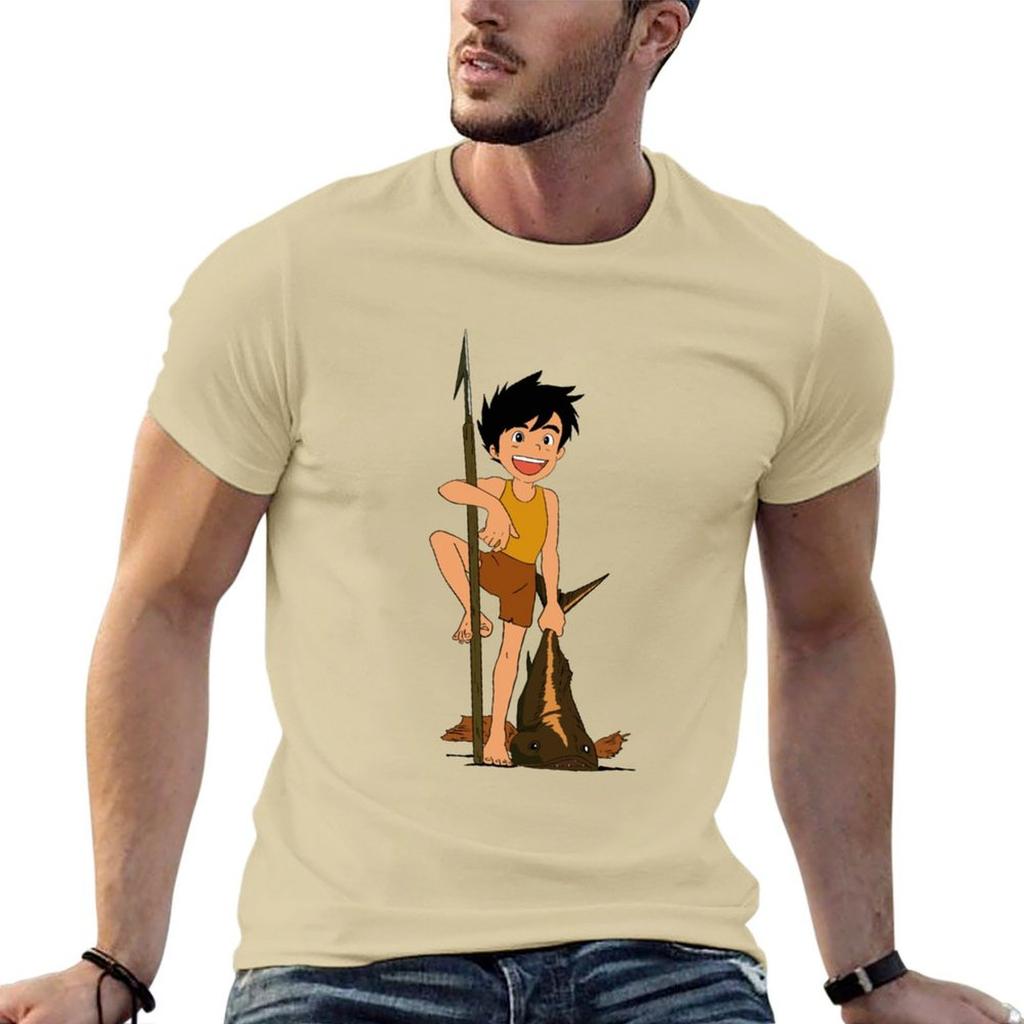 Conan Il Ragazzo del Futuro Illustrazione Fan Art T-shirt top t-shirt personalizzata dogana progetta la tua t-shirt bianca da uomo