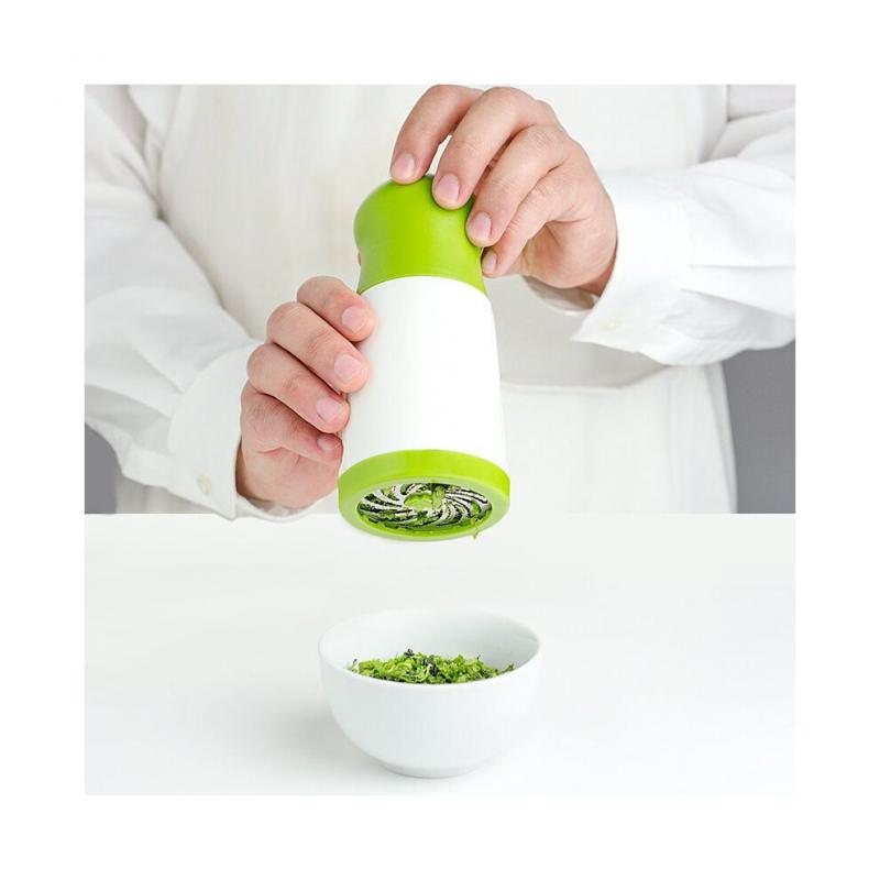 Green 4-in-1 Herb Grinder, Spice Mill & Shredder Parsley Chopper and Cheese Grater for Kitchen