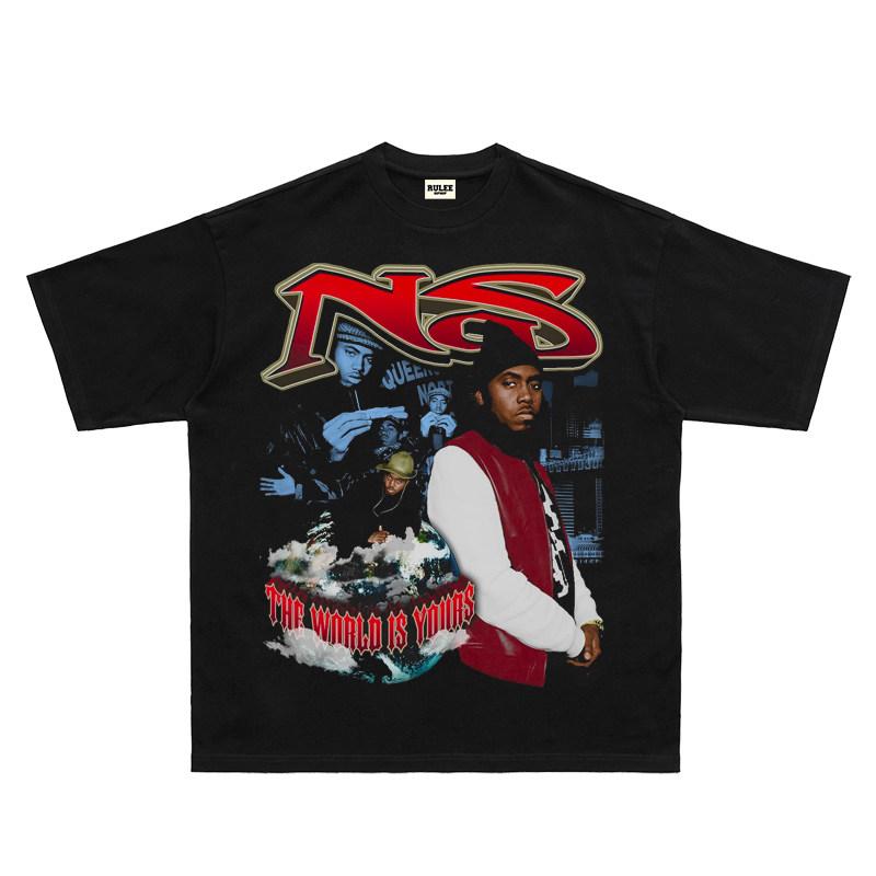 2026 Summer New Design Nas  Son of God HighQuality HipHop Street Comfortable Mens Roundneck Printed TShirt