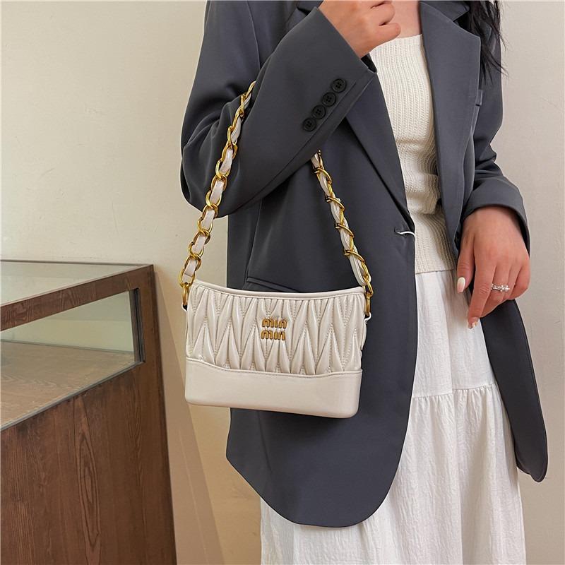 New Retro Handbag Versatile Pleated Pillow Bag Women's High-end Shoulder Messenger Bag