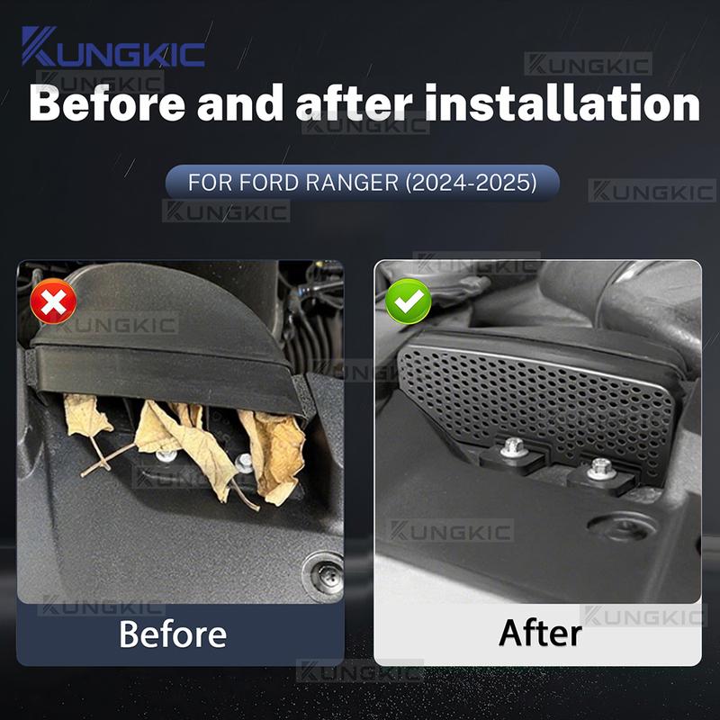 For Ford Ranger T9 2024 2025 Engine Intake Protective Cover Hood Leak Proof Cover Automotive Interior Accessories