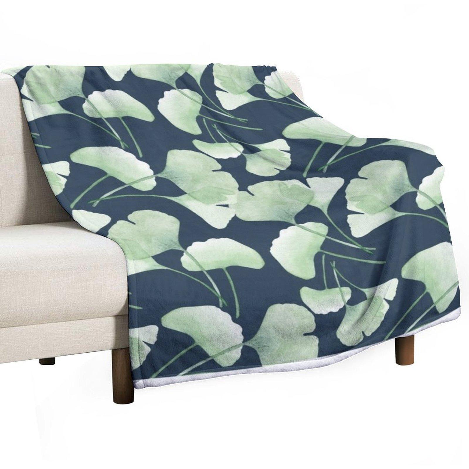 

ginko leaves Throw Blanket Hairys Nap manga Decorative Sofas Blankets 30x40in