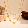 European and American light luxury flowers are stacked with titanium steel necklaces, and gold stainless steel sweater chains do not fade. Advanced 