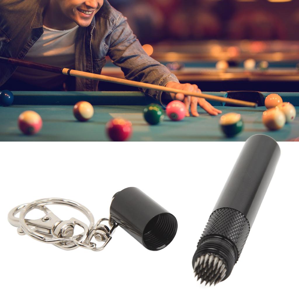 Cue Tip Pricker Tool with Key Chain 6063 Aluminum Prick Storage 2 In 1 Prevent Slip Billiard Cue Tip Pick
