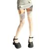 Colorful Fishnet Mesh Over Knee Long Boot Socks for Women Full Lace Flower Pattern Thigh High Stockings Lingerie Hosiery